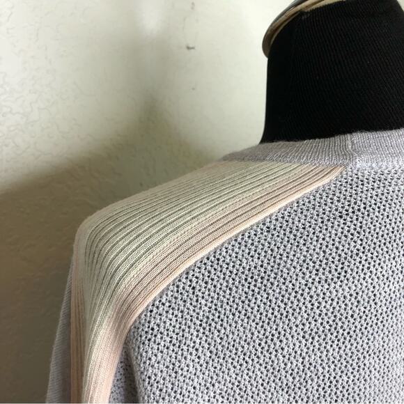 ATM Schoolboy gray and pink wool button cardigan size Large - Picture 14 of 16